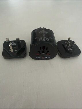 SwissGear Black Universal Travel Power Adapter with Interchangeable Plug Heads